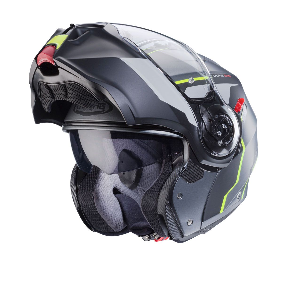 Caberg Duke Evo Move Matt Gun Metal/Black/Yellow Helmet
