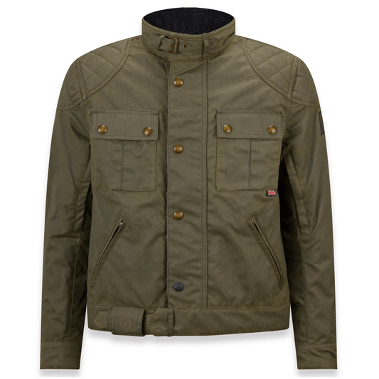 Belstaff Brooklands Waxed Cotton Jacket - Olive Green