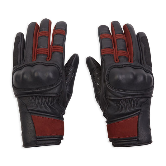 Spada Bennett CE Ladies Leather Gloves Black Burgundy