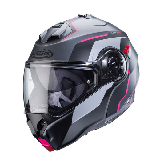 Caberg Duke Evo Move Matt Gun Metal/Black/Fuchsia Helmet